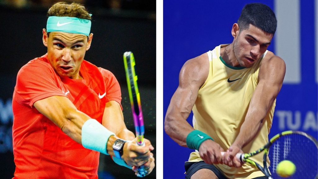 Tennis : à l’image du match Nadal-Alcaraz sur Netflix, les tournois d’exhibition se multiplient en parallèle du circuit ATP
          Les deux Espagnols s’affrontent dans un match d’exhibition organisé et diffusé par Netflix, dimanche, à Las Vegas (États-Unis).