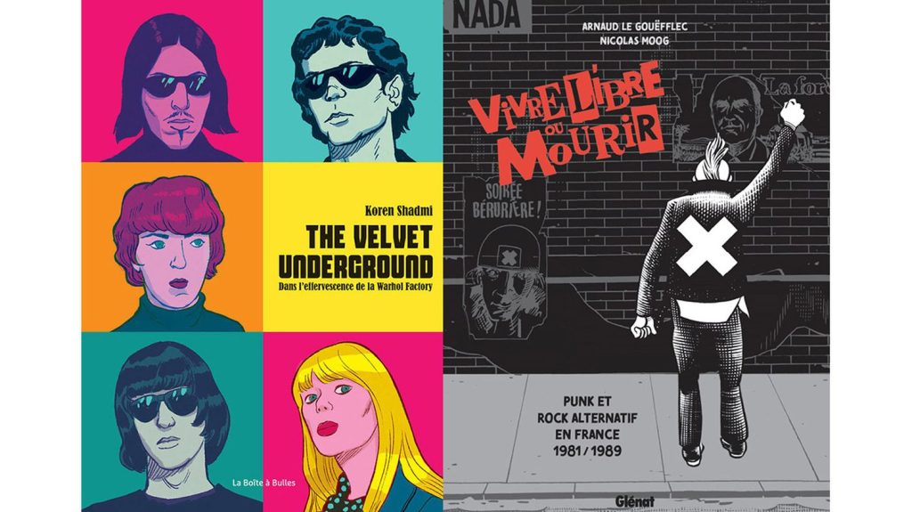 Du rock velours et alternatif
          Le rock a produit assez d'images pour donner de riches bandes dessinées. La preuve avec The Velvet Underground vu par Koren Shadmi et l'enquête que mènent Arnaud le Gouëfflec et Nicolas Moog sur les traces du punk et du rock alternatif français des années 80.